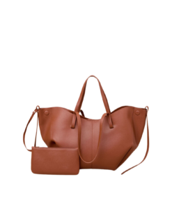 brown vegan leather tote bag spacious travel tote Price In USA