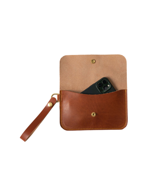 Customizable Full-Grain Leather Wristlet Clutch Price In USA