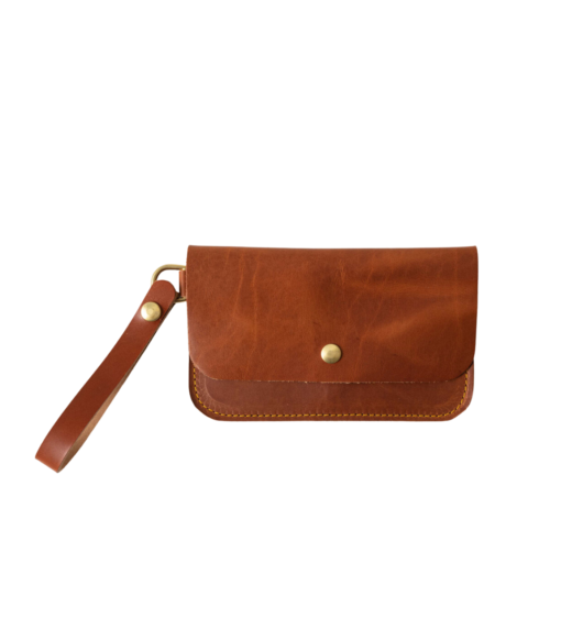 Customizable Full-Grain Leather Wristlet Clutch Price In USA