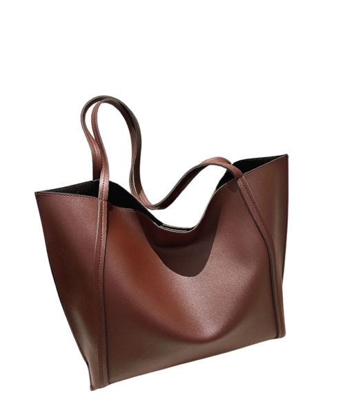 Elegant Coffee Brown Minimalist Shoulder Tote Bag Price In USA