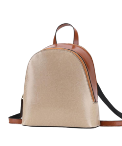 Genuine Leather Top Handle Backpack with Double Zipper Price In USA