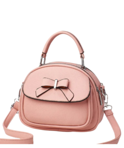 Cute Bowknot Solid Color Ellipse Leather Bag Price In USA