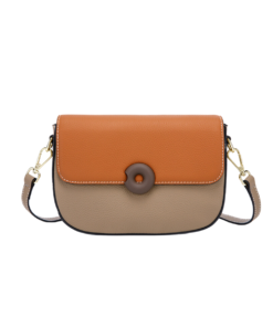 Khaki Genuine Leather Flap Saddle Bag with Buckle Price In USA